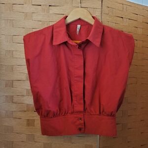 Lumina Crop Top Size Medium Button Up